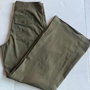 Veronica Beard Olive Green Wide Leg Pants